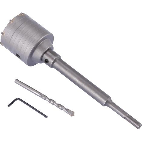 Foret scie cloche SDS Plus à queue de 65 mm pour béton, ciment et pierre, avec marquage de barres de 200 mm - JBMEDIA (1/4)