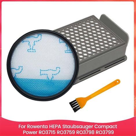 Kit de filtre HEPA pour aspirateur Rowenta Compact Power, compatible avec les modèles RO3715/RO3759/RO3798/RO3799, filtration haute efficacité (1/5)