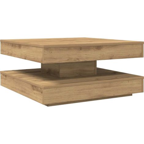 Maison Exclusive - Table basse rotative à 360 degrés chêne artisanal 70x70x34,5 cm