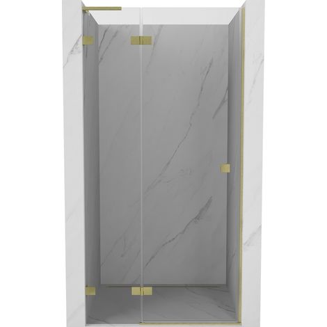 Mexen Lunar L Duschdrehtüren links 115 cm, transparent, gebürstetes Gold - 834L-115-000-55-00-L