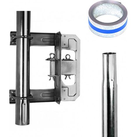 Pack HDSAT Feuillard Galvanisé 5m + Mât 1m50 diamètre 50mm + Cerclage simple