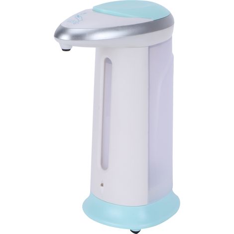 Distributeur de savon automatique sans contact, avec réservoir de liquide, pour salle de bain et toilettes (bleu). (1/5)