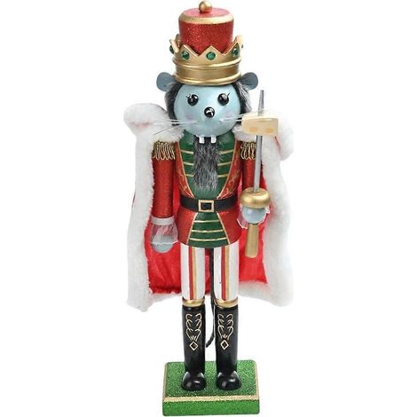 Casse-noisettes de Noël en bois, figurine Roi Souris, décoration de 38 cm (1/4)