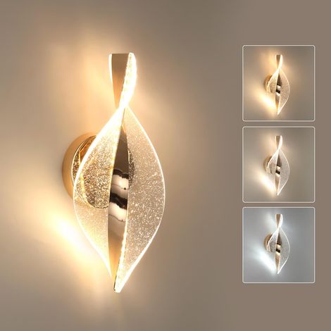 Applique Murale LED, 12W 2000LM Dimmable Lampe LED Murale Moderne, 3 Températures de Couleur Lampe Murale Interieur pour Chambre Couloir Salon Salle, 3000K/4500K/6500K