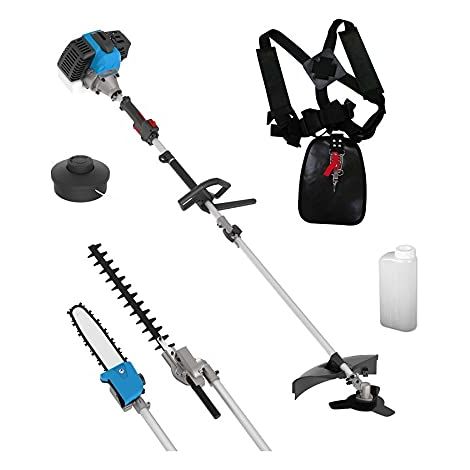 Güde Kit per la cura del giardino GPS 1001 4 in 1 (motore a 2 tempi 1,2/1,6 kW/PS), sega a catena con spada e catena/decespugliatore/tagliasiepi in uno, con prolunga, contenitore di miscelazione e (1/4)