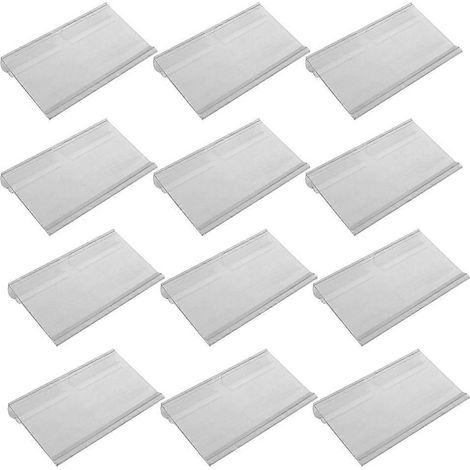 60 porte-étiquettes en plastique transparent avec crochet de suspension pour étagère, étiquettes de prix de vente au détail et présentoirs (transparents)-6x4.2x2cm-Transparent
