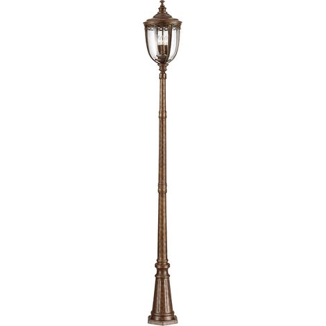 Elstead English Bridle - 3 leichte große Außenlampenpfosten Britische Bronze IP44, E14 (1/5)