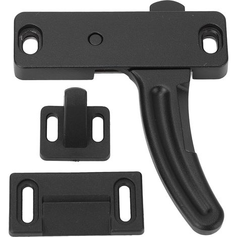 Kit de Loquet Porte Moustiquaire en Métal Noir pour Camping-car (1/5)