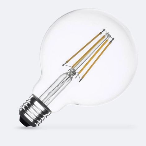 ORION91oficial® - Pack x 6 Bombilla LED G125 E27, Globo Filamento 8w (=60w) 806lm, No Regulable, Luz Blanco Cálido 2700K, 25000h Foco, Iluminación, Aplique, Lámpara, Bombilla - spaziOrion91
