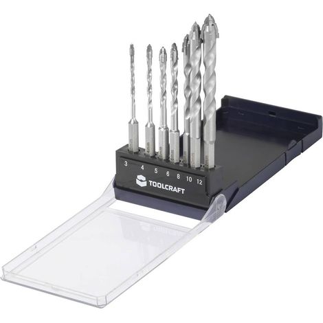 TOOLCRAFT TO-10312161 Acciaio, Acciaio Kit punte 3 mm, 4 mm, 5 mm, 6 mm, 8 mm, 10 mm, 12 mm Lunghezza totale 155 mm tem