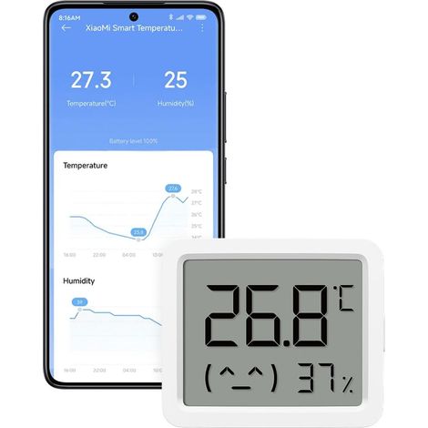 Monitor temperatura e umidità Xiaomi temperature and humidity monitor 3 mini display LCD Bluetooth (1/4)
