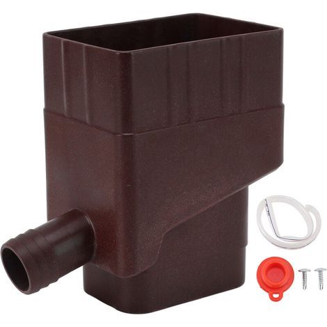 Kit de Déviation de Gouttière, Système de Déviation de Collecte d'eau de Pluie Professionnel Facile d'entretien Standard pour Jardin de Pelouse (Marron foncé) (1/4)