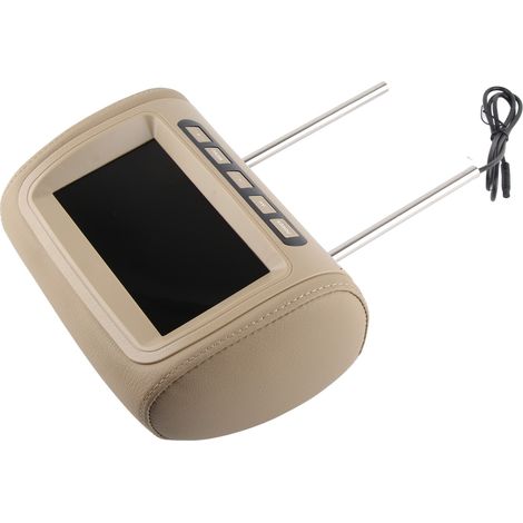 2 Stück Universal 7 Zoll HD Auto-Kopfstützen-LCD-Videoplayer mit drahtloser Steuerung und MP5-Display, braun (1/5)