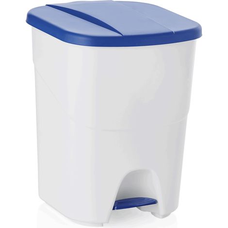 Poubelle à pédale couvercle bleu 40 ltr 35 x 38,5 x 45,5 cm polypropylène - Was Germany
