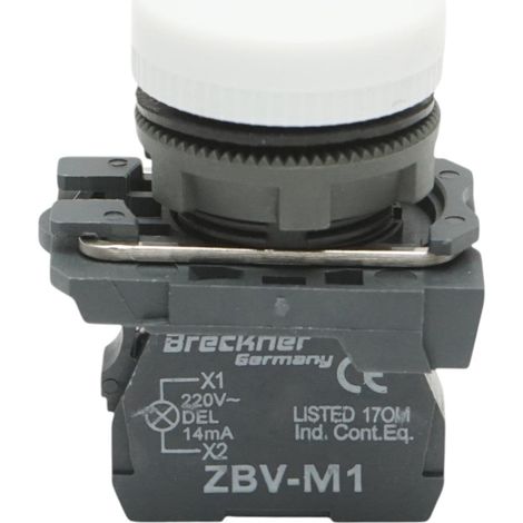 Indicatore di segnale LED bianco 1NO+1NC, 220V, 14mA, TB5 Breckner Germany (1/5)