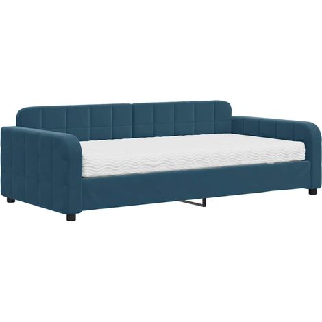 Maison Exclusive - Divano Letto con Materasso Blu 100x200 cm in Velluto