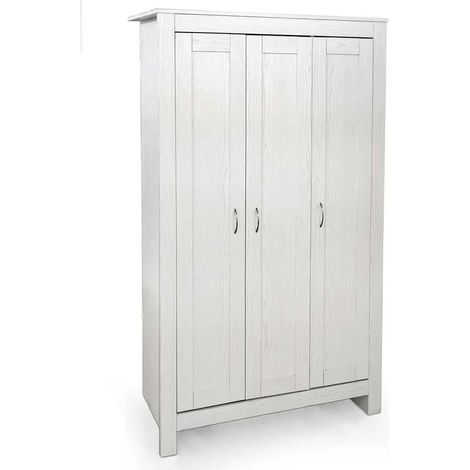 Kleiderschrank Legno in Weiß, 109 x 52 x 180 cm, mit 1 Kleiderstange und 4 verstellbaren Regalen