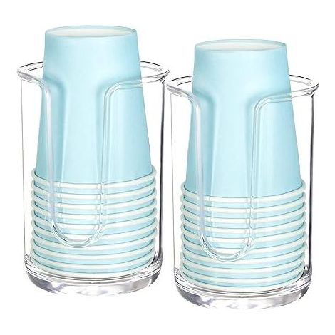 Lot de 2 Distributeur de Gobelets en Papier, Distributeur Porte Gobelet Plastique, Distributeur de Gobelets (1/3)