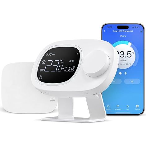 Radio Thermostat with Receiver, RF Smart Wi-Fi, Heating Thermostat, Programmable Thermostat for Gas Boiler (1/5)