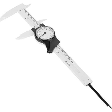 Vernier Caliper, 150mm Plastic Dial Vernier Caliper, Roofessional Measuring Ruler [White] (1/5)