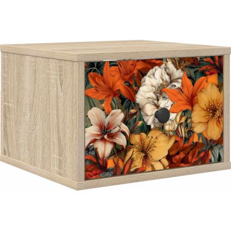 Mesita de noche de pared GENNEP Roble Sonoma 36 x 33 x 25 cm vidaXL (1/5)
