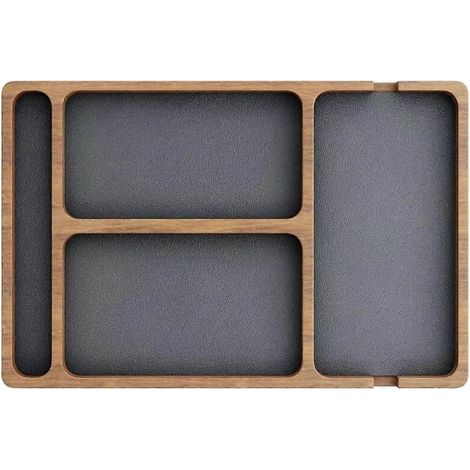 Boîte de rangement de bureau en bois massif avec compartiments de rangement. (1/5)