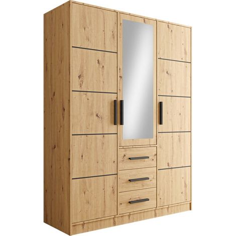 Armario Lombala 103 , 200x149x58cm, Puertas de armario: Con bisagras, Número de estantes: 4 (1/5)