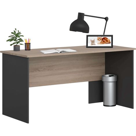 Mesa de Escritorio Oficina Nibis Industrial Color Roble Sonoma y Gris Antracita 160 cm (1/5)