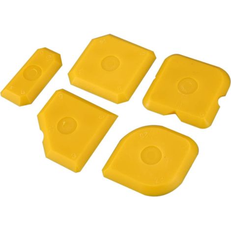 Lisseur Spatule Professionnelle Silicone acryliques, extracteur pour Joints Parfaits, Lot de 5, 1 x 5 pièces Jaune (1/5)