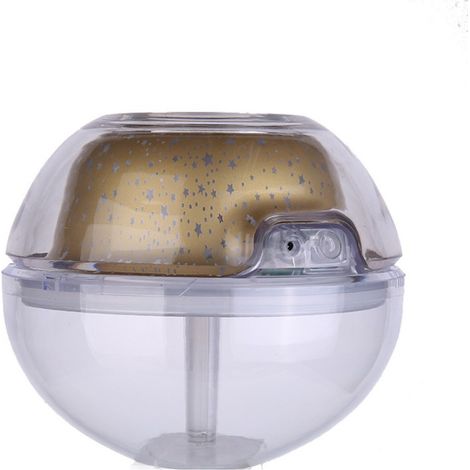 500-ml-LED-Luftbefeuchter für den Innenbereich, leiser Baby-Luftbefeuchter, Sternenhimmel-Projektionswecker für Kinder – Silber (1/4)