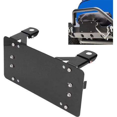 Portatarga in acciaio per verricello con rullo e supporto impermeabile, accessorio per auto fuoristrada. (1/5)