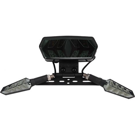 Feux de signalisation virage LED moto style arête de poisson, clignotants arrière et feux stop lumineux (1/5)