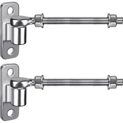 Charnières de Portail, M12 Quincaillerie de Portail de Jardin Robuste 2pcs 16mm Crochet pour Boulon de Suspension en métal sur Plaque pour Portail de Ferme/Clôture en Bois/Allée, 440lbs/25.4cm (1/5)