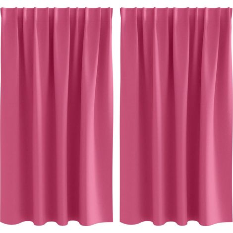Maison Exclusive - Rideaux occultants avec anneaux 2 pcs Rose vif 140 x 140 cm