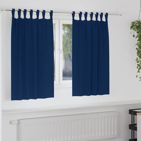 Verdunkelungs-Vorhänge mit Ringen 2 pcs Dunkelblau 140 x 140 cm