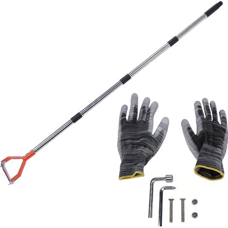 Bêche à étrier réglable Acier carbone robuste Manche long 161cm Orange pour désherbage efficace sans effort dos (1/5)