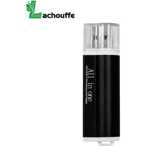 Lecteur De Carte Mémoire - USB 2.0 - Compatible Micro SD SDHC TF M2 MMC - Boîtier Métal - Noir - 1 Pièce
