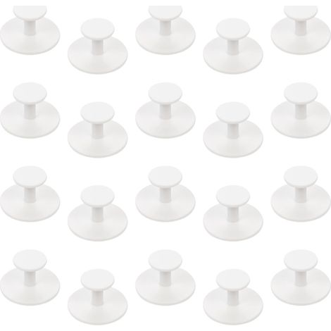 Poignées adhésives en plastique blanc Unomor lot de 20 pour (1/5)