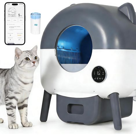 Litière Auto Nettoyante ABS 52x58x55 cm Chat Adulte (1/5)
