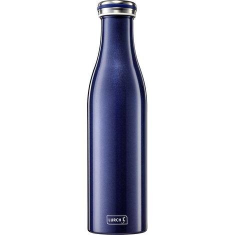 Botella térmica de acero Lurch de 0,75 l, color azul metalizado.