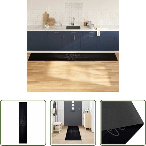 vidaXL Tapis antidérapant - Tapis de Cuisine Noir 300 x 60 cm Velours (1/5)