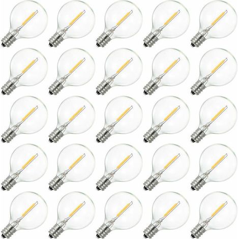 Ampoule LED G40 à globe AC230V base E12 - IP44 résistante à l'eau - Idéale pour décoration de maison, fêtes et mariages - blanc chaud (1/5)