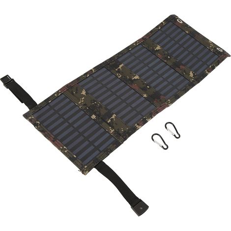 Panneau solaire pliable avec port USB 5,5 V 20 W monocristallin haute efficacité, étanche IP65, idéal pour le camping et le camouflage. (1/5)
