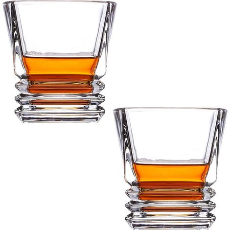Whiskygläser Set Mit 2-280 Ml Premium Bleifreiem Kristall-Whiskyglas Zum Trinken Von Scotch-, Bourbon-, Cognac-, Irish Whiskey- Und Altmodischen Cocktails
