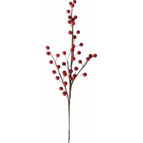 GARRYFIZH Branches de baies artificielles rouges en mousse, décoration intérieure, accessoires pour compositions florales à faire soi-même, décorations de Noël