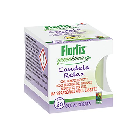 CANDELA RELAX BICCHIERE IN VETRO ANTI INSETTI ZANZARE 30H DI DURATA FLORTIS