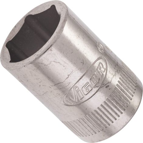 VIGOR Innenvierkant Antrieb 6,3 = 1/4 Zoll Steckschlüssel-Einsatz Außensechskant-Profil V2424N ∙ Vierkant hohl 6,3 mm (1/4 Zoll) ∙ Außen-Sechskant Profil ∙ 12 ∙ Gesamtlänge: 25 mm (1/2)