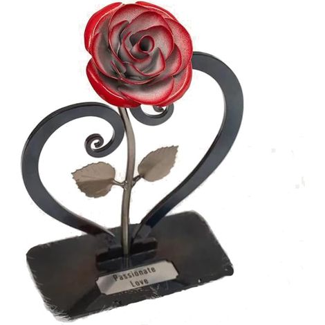Rose artificielle faite main en métal fer pour son anniversaire, son mariage-AquaForge (1/4)