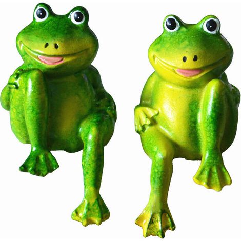 royaluxe -Lot de 2 statues de grenouille en résine, sculptures décoratives de jardin extéri, grenouille mouchetée, étanche, décoration de jardin pour la maison et le bureau (1/4)