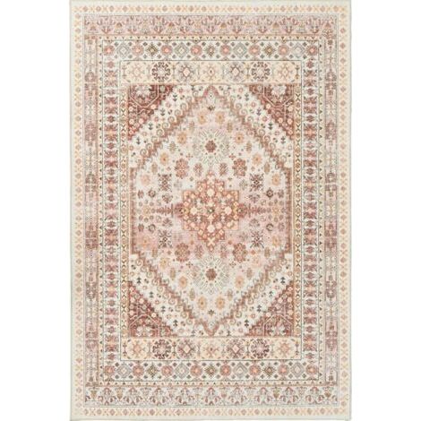 Tappeto da soggiorno 40x60 cm arancione effetto cashmere lavato, lavabile, stile retrò, ampia superficie, resistente allo sporco, decorazione per la casa.